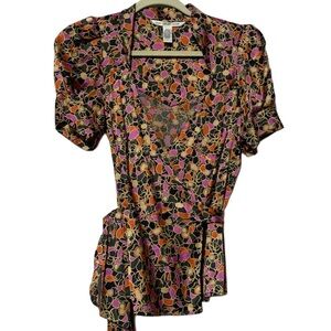 Diane Von Furstenberg Multicolor Wrap Blouse
